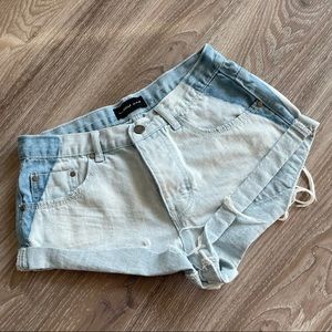 Mustard Seed Dual Tone Jeans Shorts